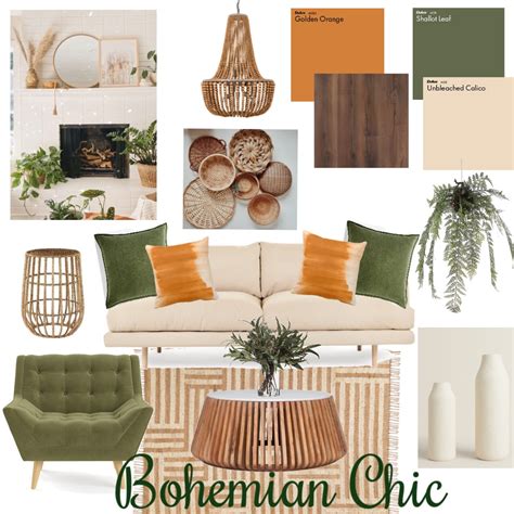 Bohemian Chic Mood Board Interior Design Mood Board By Jacie Chadwick