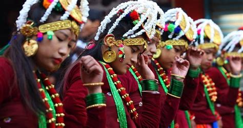 Women From Ethnic Gurung Community Dance As They Celebrate The Tamu