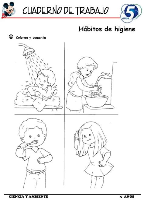 Hábitos de higiene Colorea y comenta CIENCIA Y AMBIENTE AÑOS Habitos de higiene personal