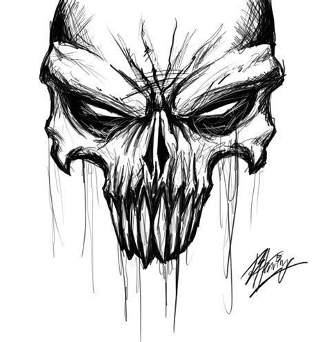 Digital Skull Sketch By Brandonhenning On Deviantart