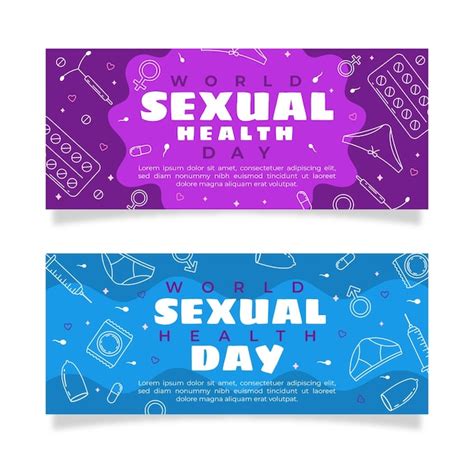 free vector world sexual health day horizontal banners set