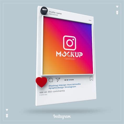 Mockup Instagram Social Media 3d Psd Premium