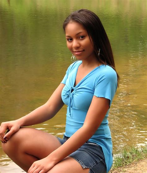Natural And Beautiful Year Old African American Teen In An Outdoor