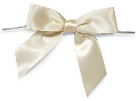 3 Ivory Pre Tied Satin Gift Bows With Twist Ties 12 Pack Nashville