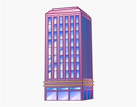 Building Skyscraper Blue And Purple High Rise Building Cartoon Hd