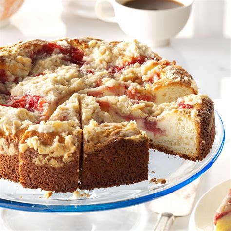 Rhubarb And Strawberry Coffee Cake Recipe Taste Of Home