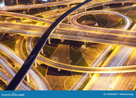 Traffic On A Busy Intersection On Sheikh Zayed Highway Stock Image