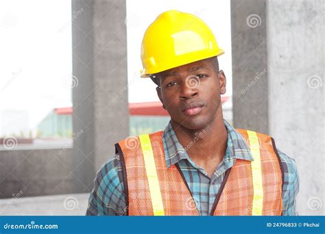 African American Construction Worker Stock Image Image Of Employed