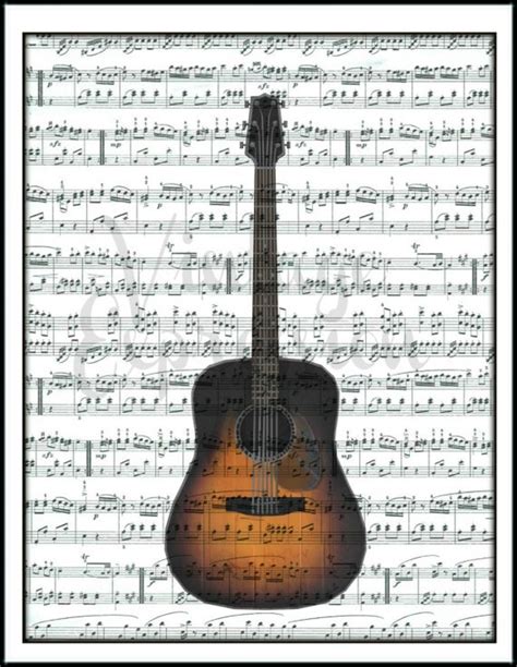 Items Similar To Acoustic Guitar Music Sheet Customizable ~ Digital