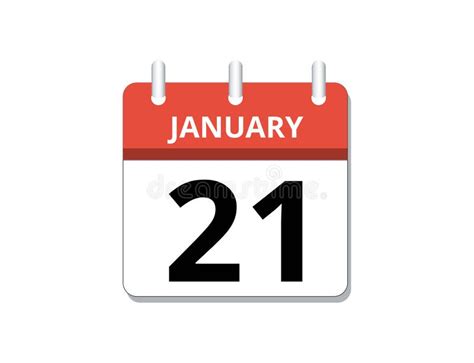 January 21st Calendar Icon Vector Concept Of Schedule Business And