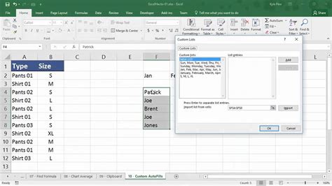 Microsoft Excel Hack 10 Creating Custom Autofill Lists Youtube