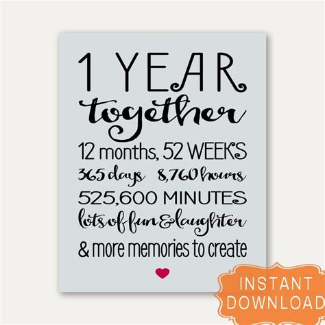 Second, we'll provide a guide on how you can be there for a grieving friend when their loved one's death anniversary is approaching. 1 Year Anniversary Sign Annviersary Cute Gift for Boyfriend