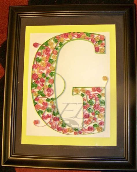 items similar  personalized custom quilled letter monogram  framed  etsy