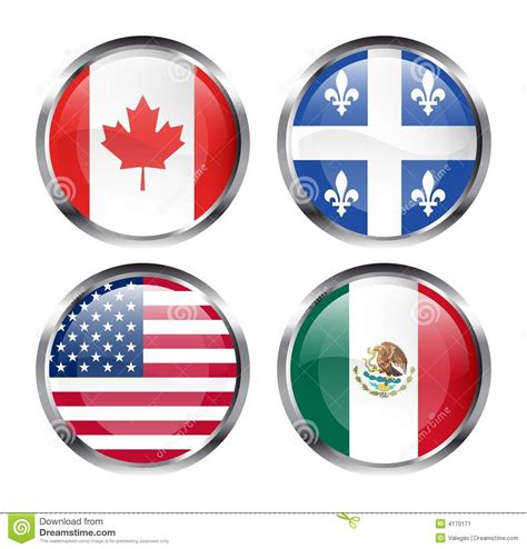 North American Flags Stock Vector Illustration Of Icon 4170171