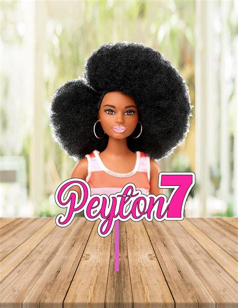 Custom Cake Topper African Barbie Digital Personalized Etsy
