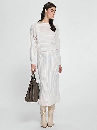 Laura Biagiotti Roma Knitted Dress In Cashmere And Wool Mix Off White