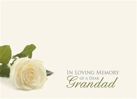 In Loving Memory Of A Dear Grandad Large Funeral Message Card
