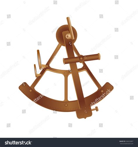 vector illustration old bronze sextant isolated stock vector royalty free 636023867 shutterstock