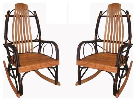 Amish Bentwood Rocker Hickory And Oak Set Of 2 Rustic Outdoor