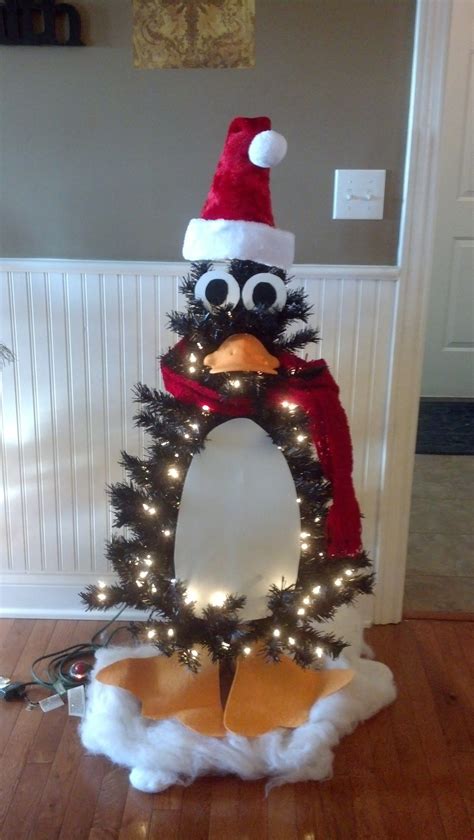 Penguin Christmas Tree 4 Ft Black Pre Lit Tree