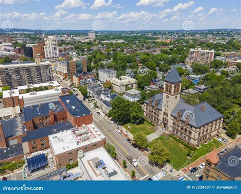 Cambridge City Hall Aerial View Massachusetts Usa Stock Image Image