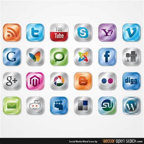 Free Vector Glossy Social Media Icon Pack Freevectors