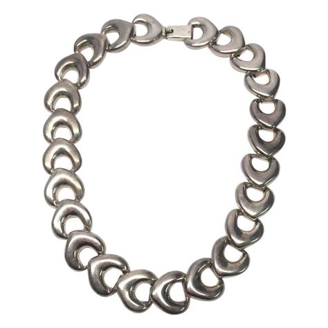 Mexico Sterling Silver Heavy Link Collar Necklace At 1stdibs