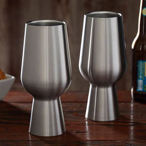 Stainless Steel Insulated Pint Glasses Set Of 2 Stainless Steel