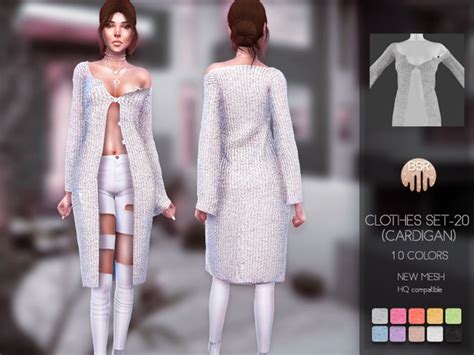 Clothes Set 20 Cardigan Bd87 By Busra Tr At Tsr Sims 4 Updates