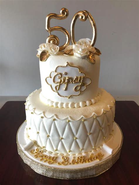 The following price list is based on the average walmart cake prices. Golden 50th Birthday Cake - Adrienne & Co. Bakery | 50th ...