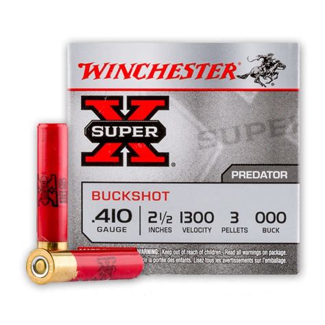 410 bore buckshot winchester super x 5 rounds ammo