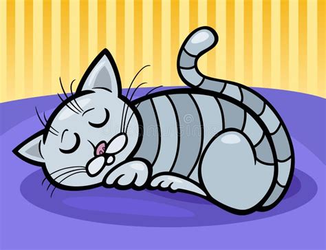 Cartoon Cat Sleeping Bed Stock Illustrations 1004 Cartoon Cat