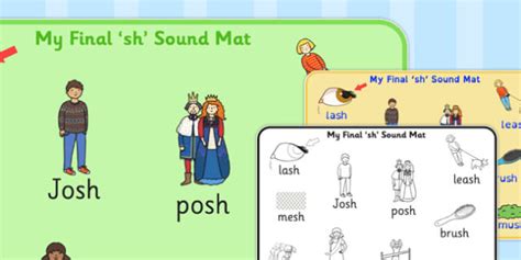 Final Sh Sound Word Mat 2 Teacher Made