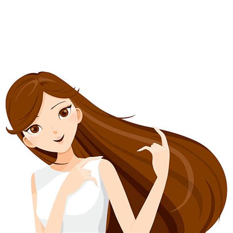 Cartoon Of Long Hair Blowing In The Wind Illustrations Royalty Free