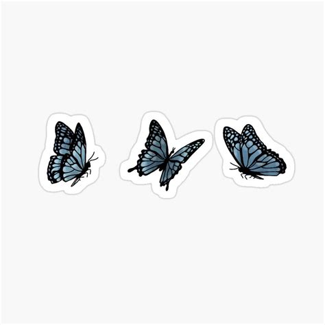 Blue Butterflies Sticker By Srdesigns03 Blue Butterflies Blue