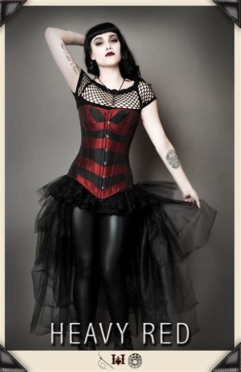 Womens Gothic Corsets Heavy Red Punk Outfits Gothic Outfits Skirt Outfits Dark Fashion