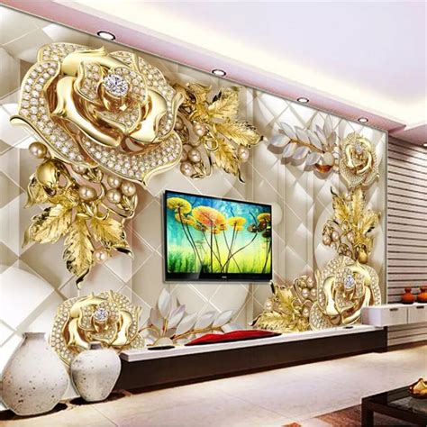 Beibehang Custom Wallpaper 3d Photo Mural Luxury Gold