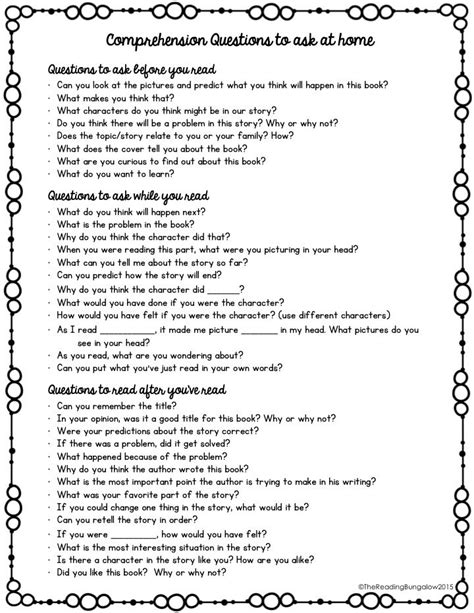 Comprehension Questions To Ask Your Child At Home