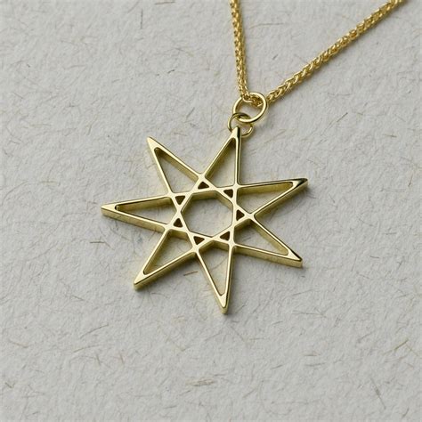 Solid Gold Seven Pointed Star Necklace Available In 14k18k Etsy