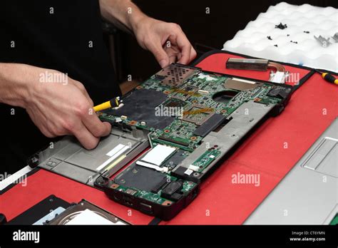 Closeup Of Computer Being Repaired By Technician Stock Photo Alamy