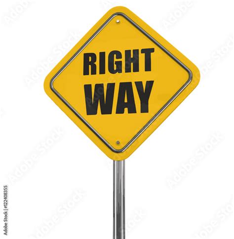Right Way Road Sign Image With Clipping Path Stock Vector Adobe Stock