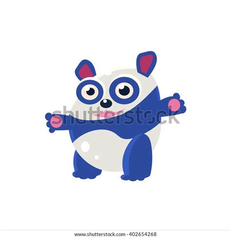 Blue Panda Bear Flat Vector Illustration Stock Vector Royalty Free