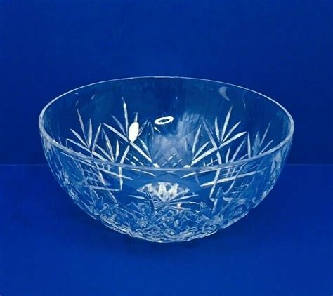 Vintage Antique Clear Crystal Cut Glass Bowl Wide Etsy