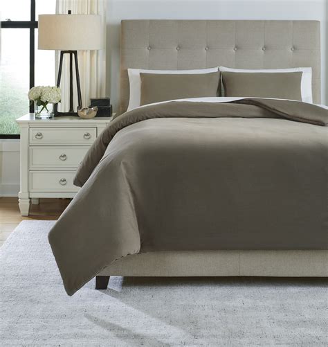 Signature Design By Ashley Bedding Sets Queen Eilena Taupe Comforter