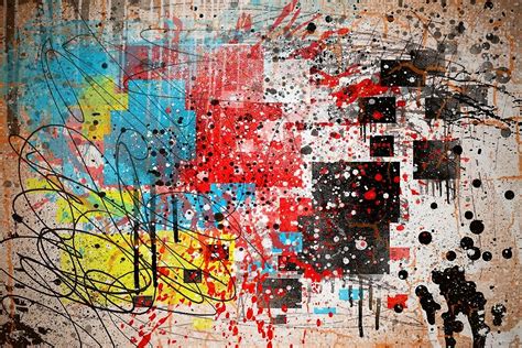 Abstract Splatter Paint Print Thrown Paint Jackson Pollock