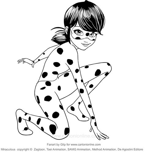 Disegno Di Ladybug In Azione Miraculous Da Colorare Sketch Coloring Page