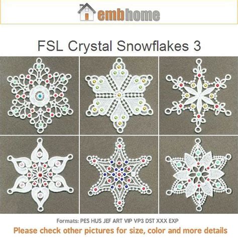 Fsl Crystal Snowflakes Free Standing Lace Christmas Machine Etsy
