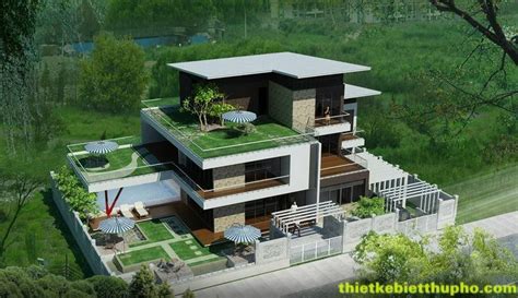 Mẫu thiết kế biệt thự vườn 1 tầng, nổi bật với hệ thống mái thái đẹp được thiết kế rất tỉ mỉ và công phu. Những Mẫu Biệt Thự Nhà Vườn Đẹp - Xu Hướng Kiến Trúc Thuận ...