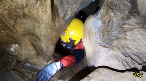 Claustrophobic Tight Squeeze In A Cave Ogof Pen Eryr Youtube