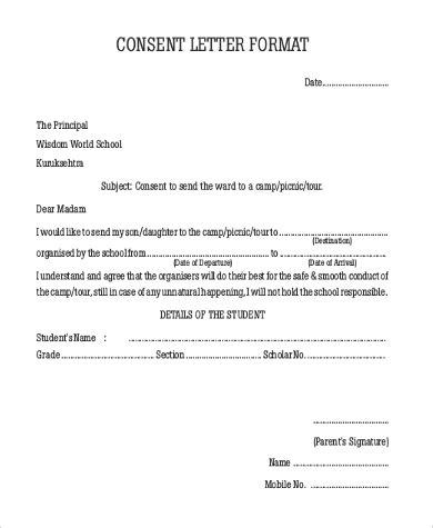 Consent Letter Template Format Sample And Examples Vrogue